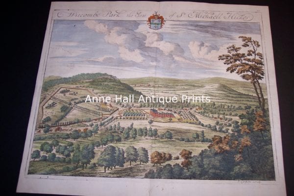 Witcombe Park the Seat of Hickes is a 1708 hand-colored engraving from Kips work on Great Britain.