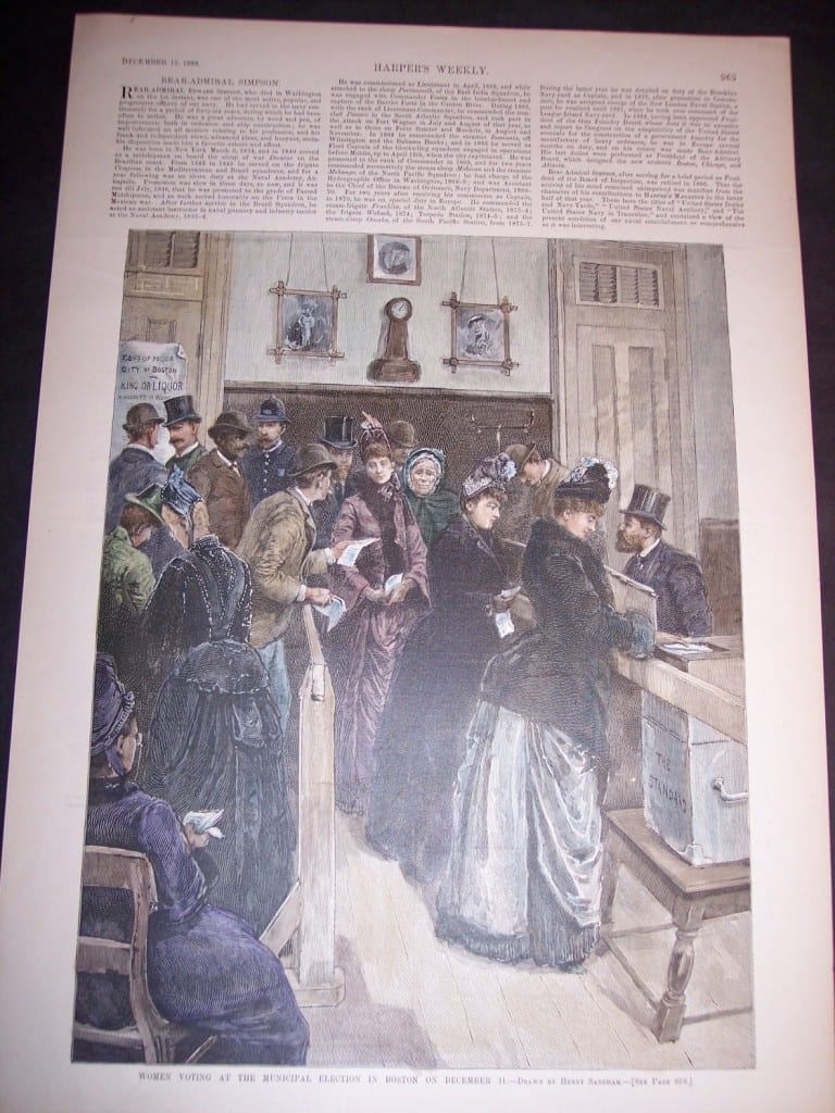 Women Voting at the Municipal Election in Boston on December 11, 1888. $125.