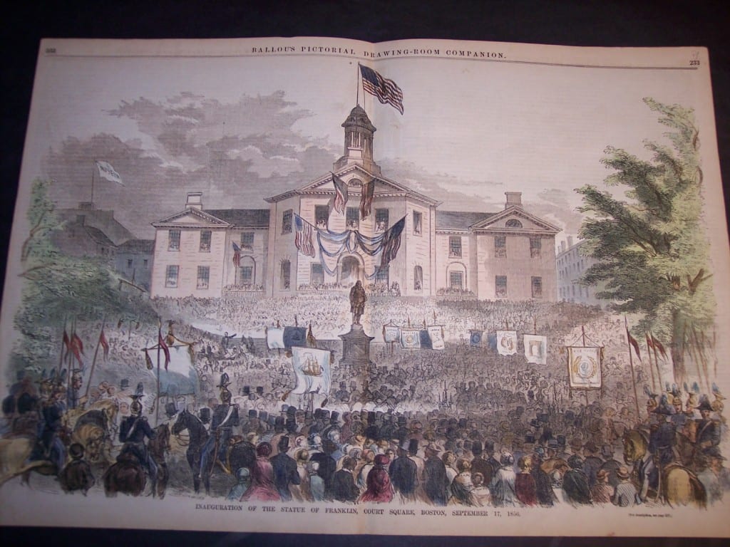 Inauguration of the Statue of Franklin, Court Square, Boston, September 17, 1856. $180.
