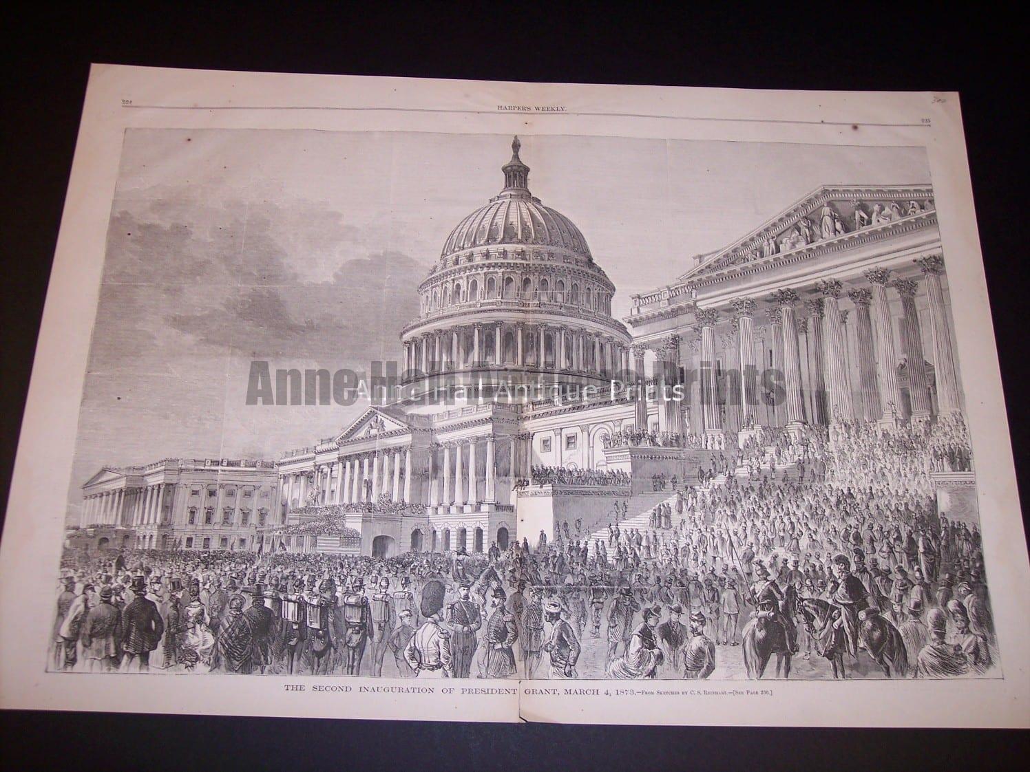 Old Engraving of the Capitol Building in Washington DC $300.