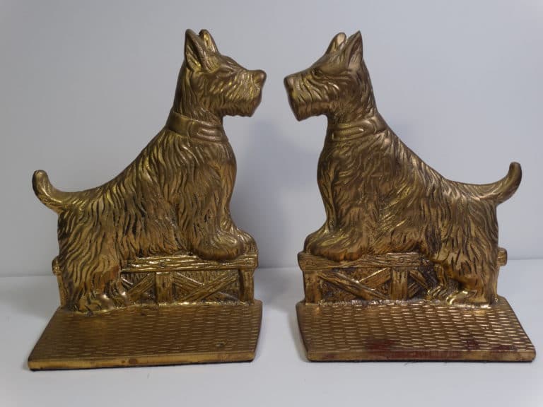 Brass Scottie Dog Bookends Anne Hall Antique Prints