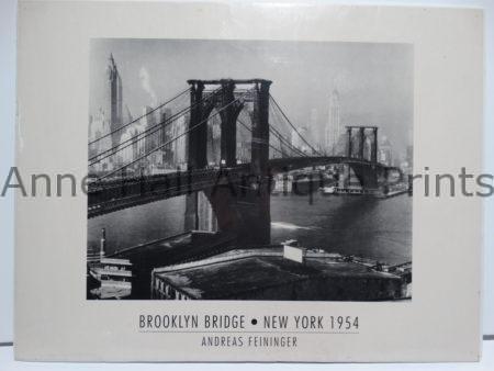 Vintage poster of the Brooklyn Bridge.