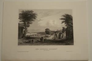 Rare antique engraving, c.1850 Meyer's view of "Gowanus Heights" in Brooklyn, NYC. $75. Get Free Shipping in America.