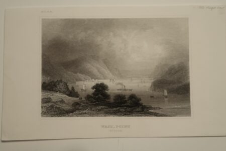 West Point Hudson Engraving, is a highly detailed example of an 1850's copper plate engraving, with diverse tones printed in ink. Almost photographic like, scene of the Hudson River.
