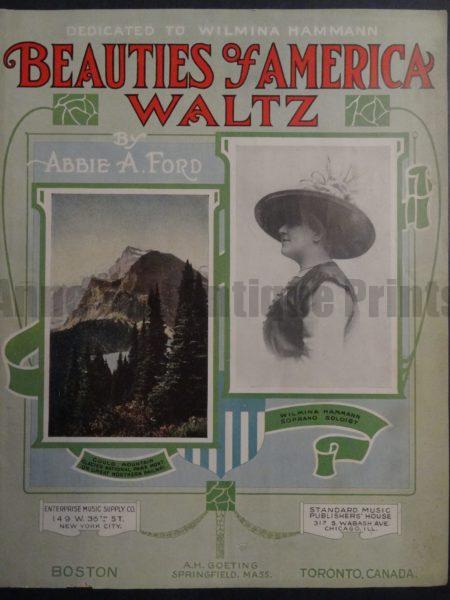 1930's sheet music praising America's National Parks and the establishment of the NPS