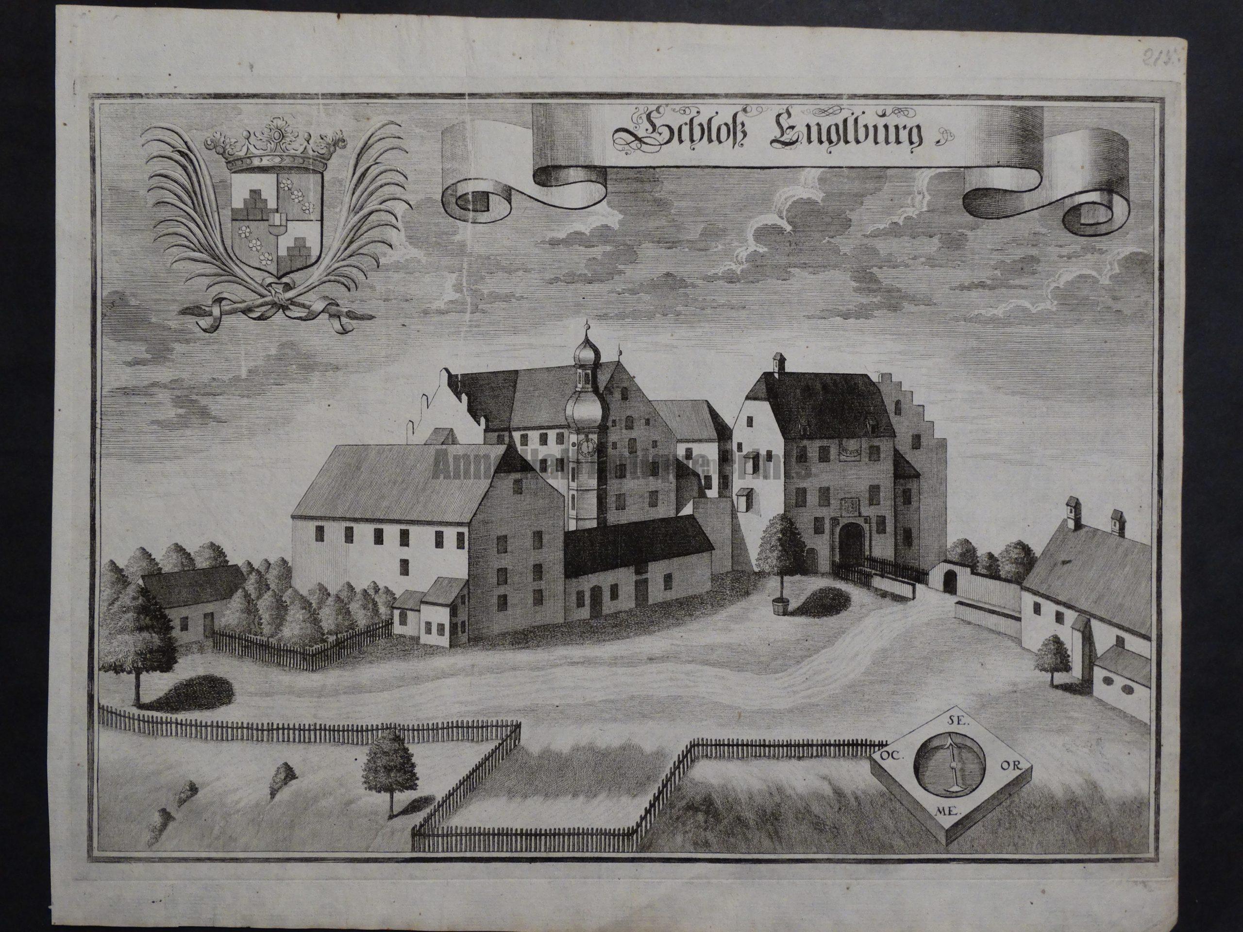 Werning Bavaria Rare Castle Engraving 1703(4). $300.