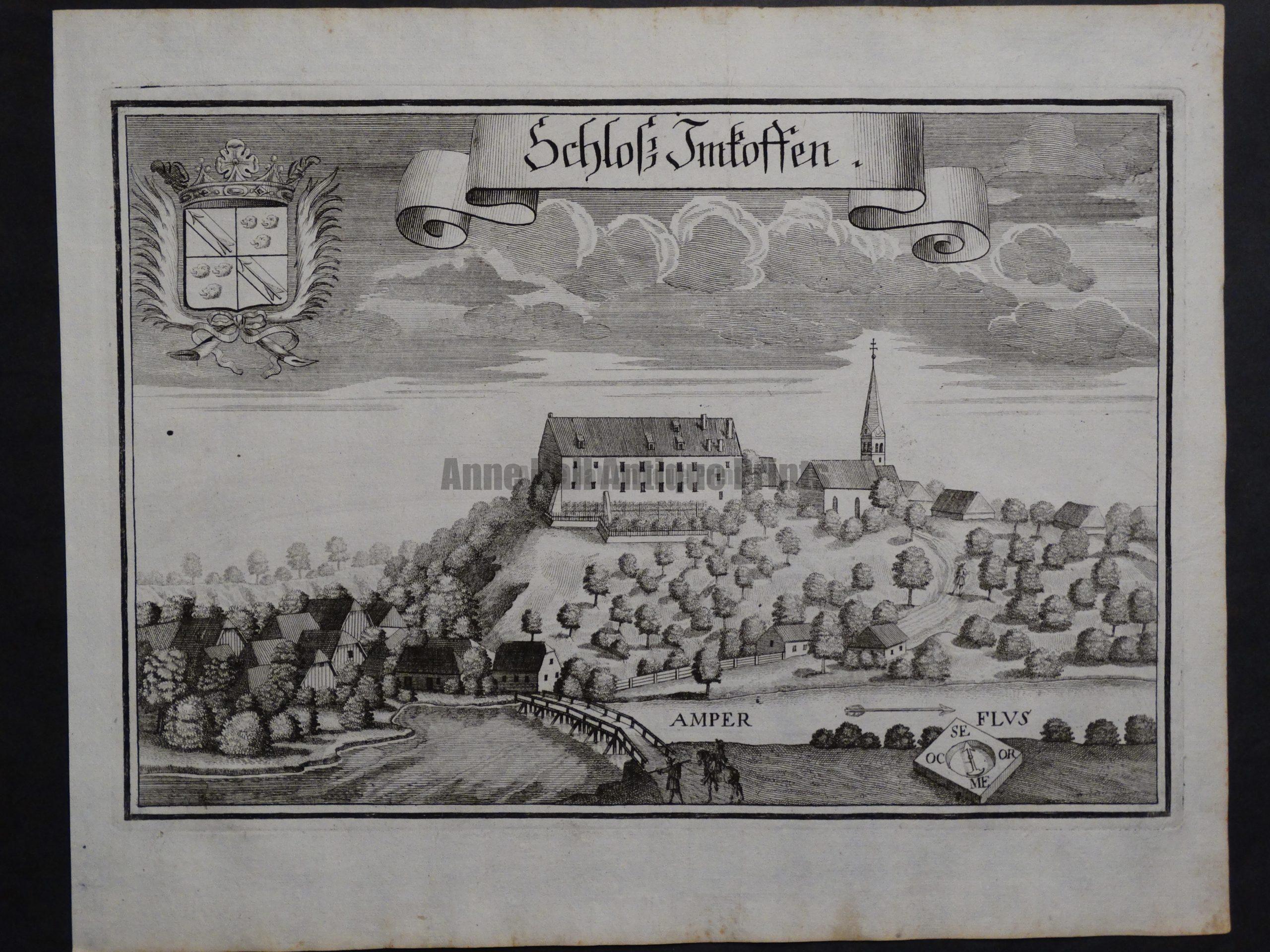 Werning Bavaria Rare Castle Engraving 1703(2). $300.