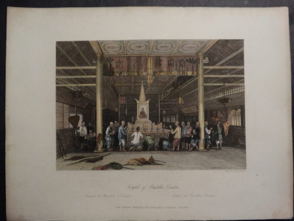DSC02403 Temple of Buddah, Canton by Allom. 1855 Hand colored engraving. $150.