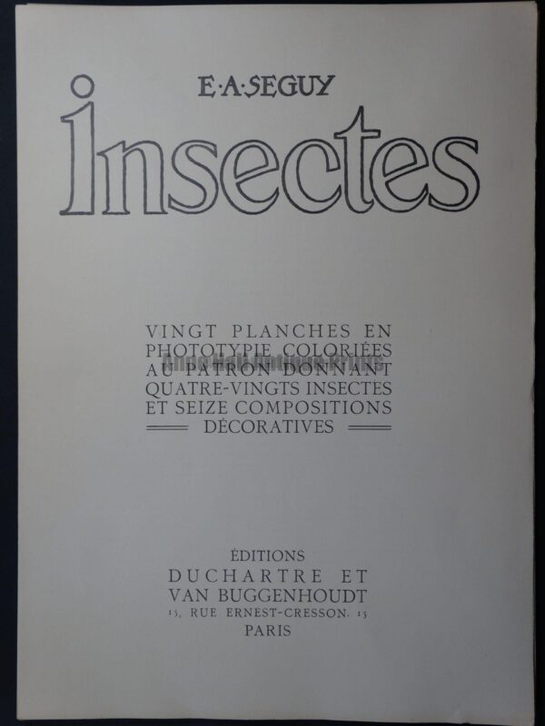 Eugene Seguy Insectes Title Page from the portfolio.