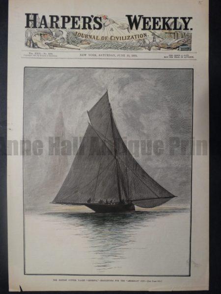 The British Cutter Yacht "Genesta," Challenger for the "America's" Cup, June 13, 1885. 
