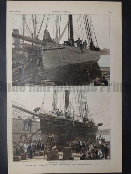 The Sloop Yachts "Puritan" and "Priscilla" of Boston and New York, August 29, 1885. 