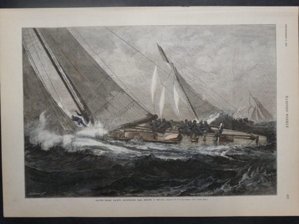 Racing Sloop Yachts Shortening Before A Squall, September 3, 1887.
