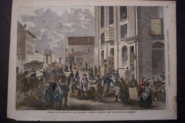 Corner of Washington and Boylston Streets, Boston.-The Old Boylston Market, 1857. $65.