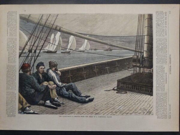 The Yacht Race - A Sketch from the Deck of a Competing Yacht, August 10, 1872. 