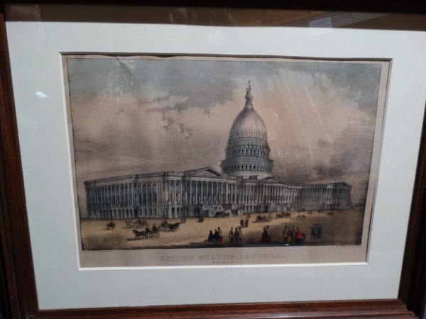 United States Capitol by Currier & Ives. Circa 1870.  10" x 14" in Original Frame 15.5" x 19.5" 