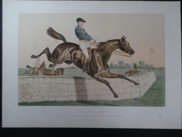 1930's French poster, lithograph. Valentino was a steeplechase hunter horse.