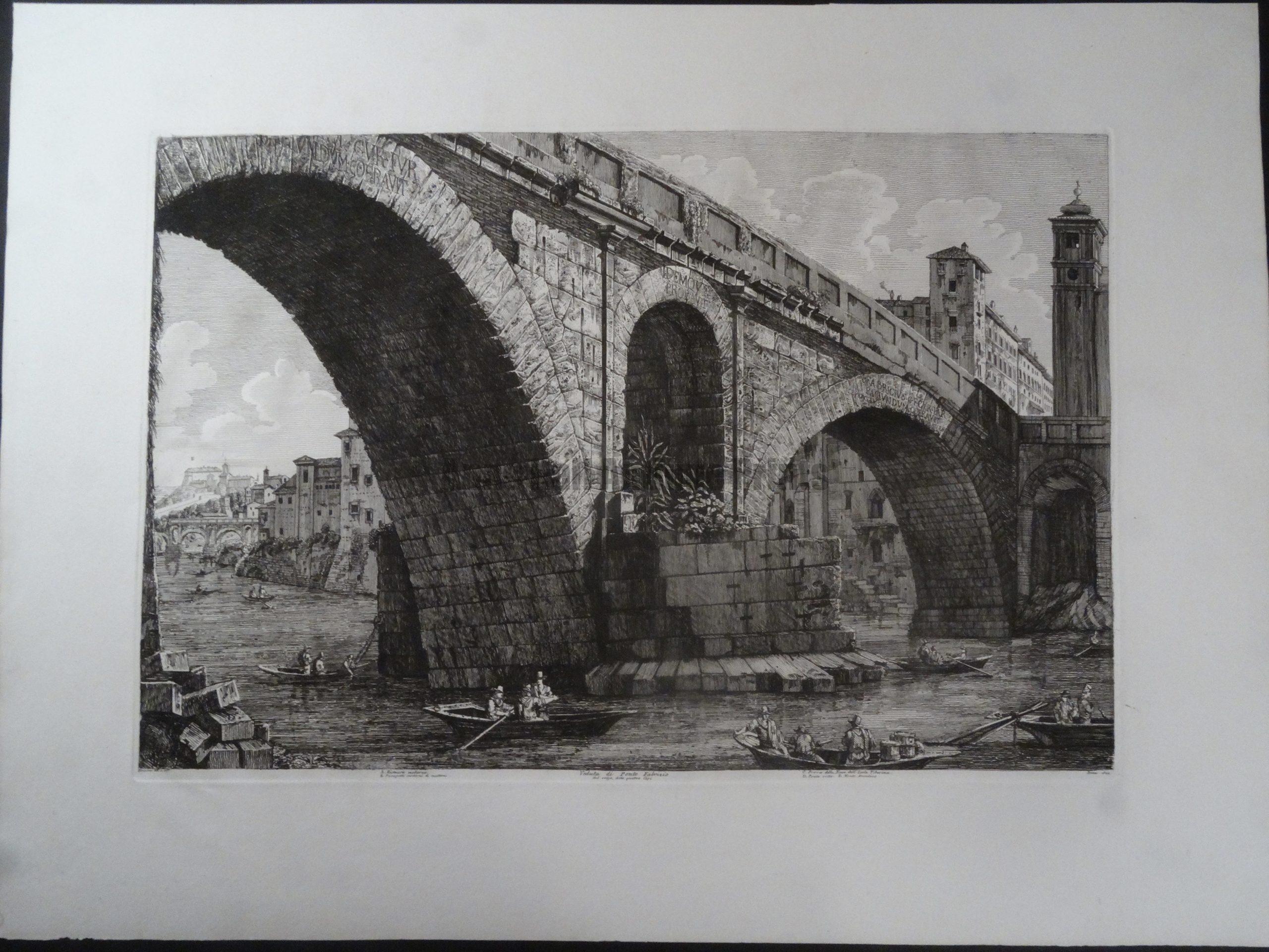Veduta di Ponte Fabrizio, Roma 1822.